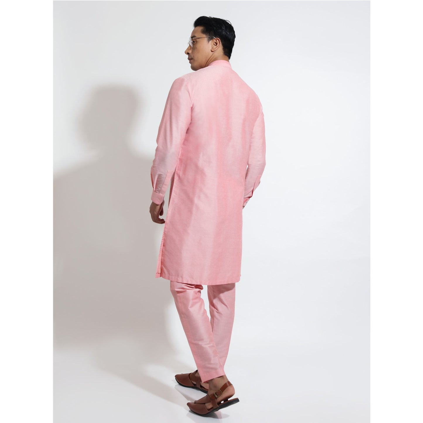 Long kurta with double tone ladder embroidery