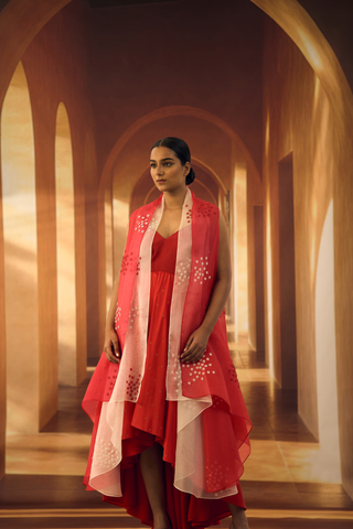 Scarlet Organza Floral Applique Cozy