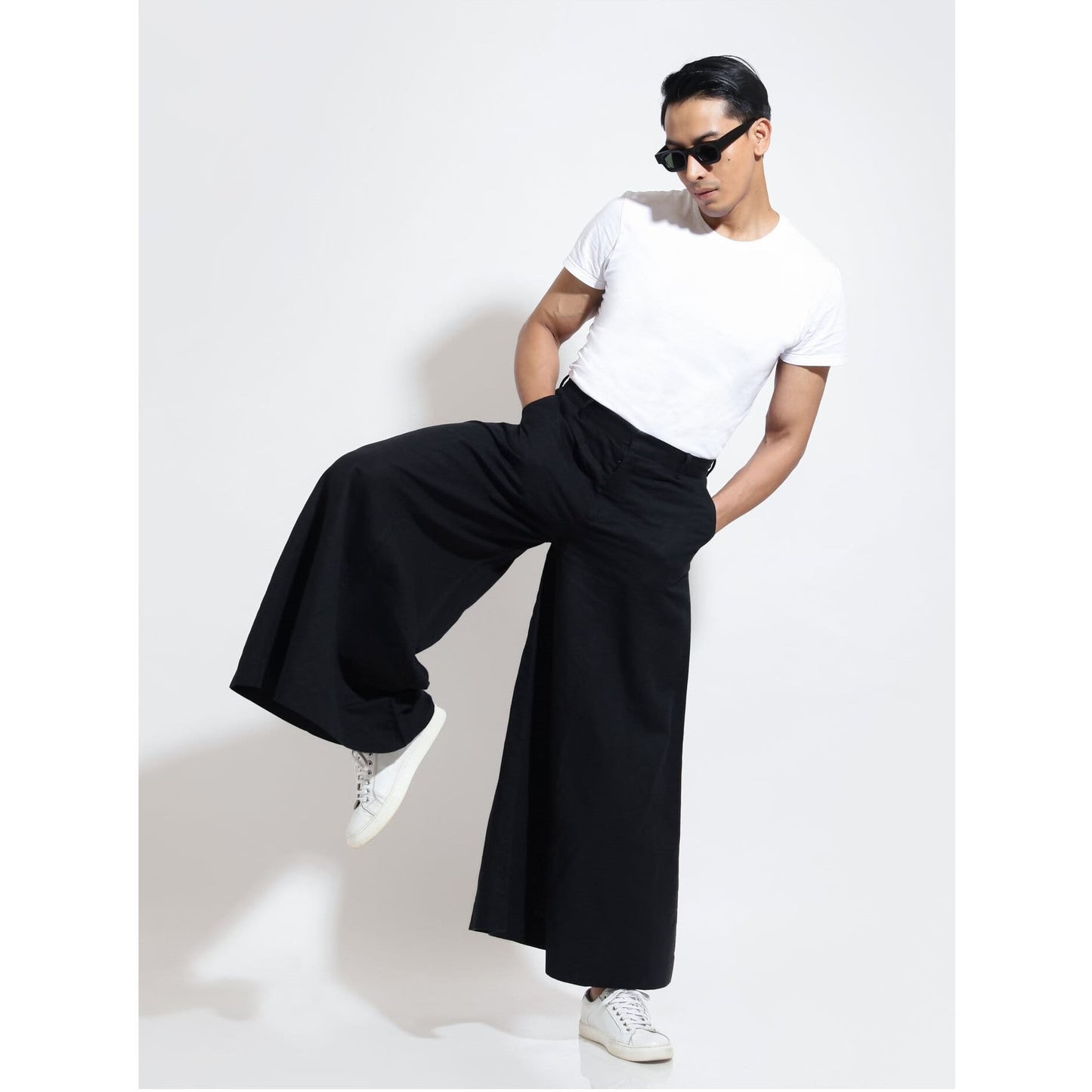 Pallazo pants with fitted waist