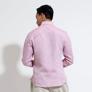 Long sleeve shirt with paisley couching embroidery