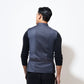 Sleeveless bandi with patch packet and double end zipper
