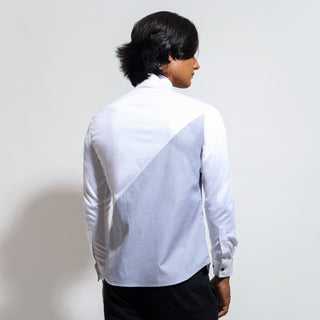 Long sleeve shirt with zipper teeth edging at placket