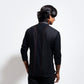 Long sleeve shirt with kalamkari star embroidery with jersey sleeve