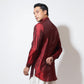 Pathan kurta with tonal flatlock on front