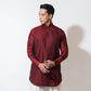 Pathan kurta with tonal flatlock on front