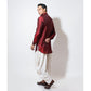 Pathan kurta with tonal flatlock on front with cowl pants