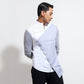 Long sleeve shirt with assymetric flap across chest