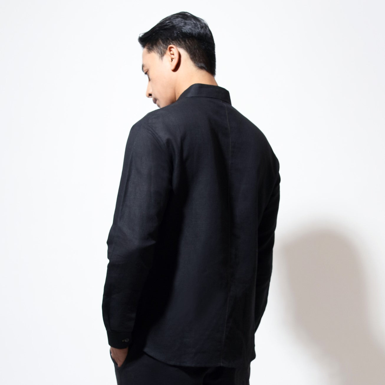 Long sleeve shirt with double tone star embroidery
