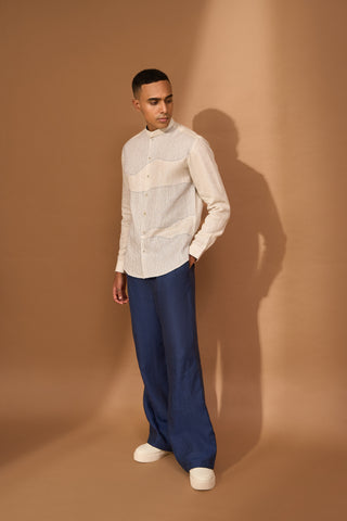 Negative space wave detail shirt