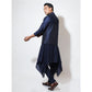Sleeveless bandi with double tone star embroidery layered over handkerchief hem kurta