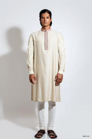 Anchor & bobbin stitch detail classic kurta with chudidar