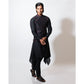 Sleeveless bandi with double tone motif embroidery layered over handkerchief hem kurta