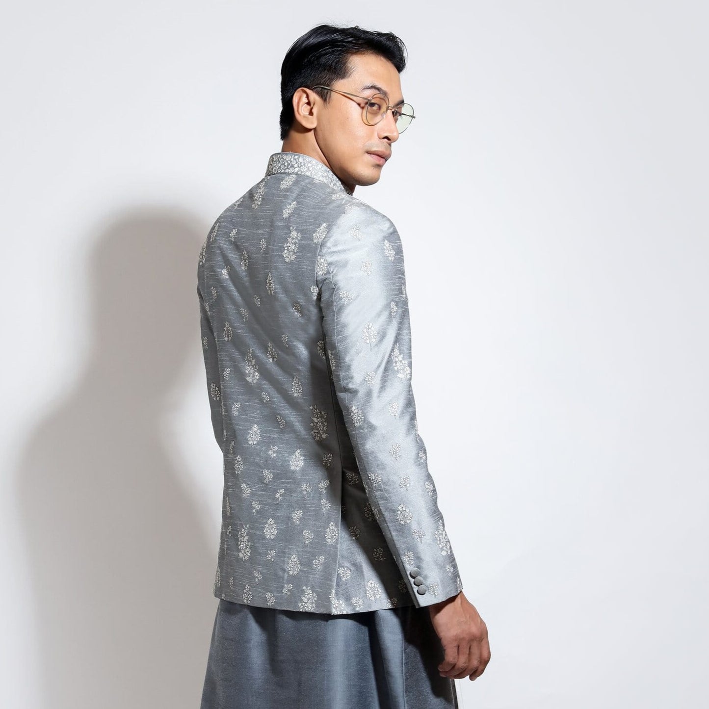 Bandhgala with motif embroidery