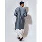 Long kurta with up down hem and offcentre open