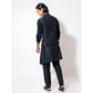 Sleeveless bandi with jaali embroidery layered over assymetric hem kurta
