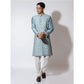 Sherwani with all over couching motif embroidery with cropped pants