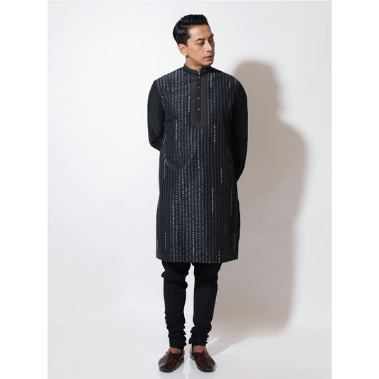 Long kurta with double tone ladder embroidery