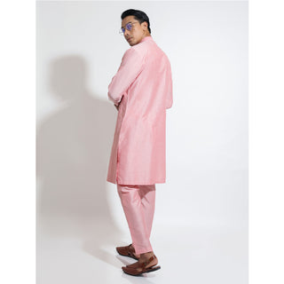 Long kurta with double tone ladder embroidery
