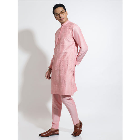 Long kurta with double tone ladder embroidery