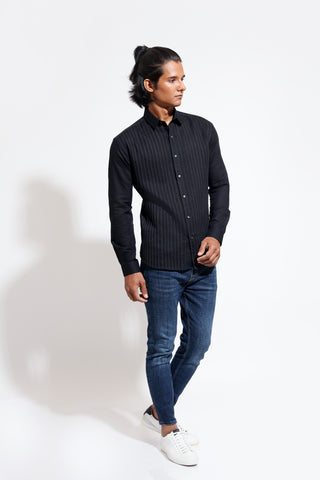 Long sleeve shirt with dbl pintuck detail