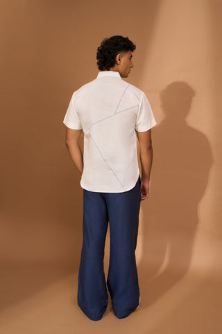 Abstract bandhini embroidered shirt