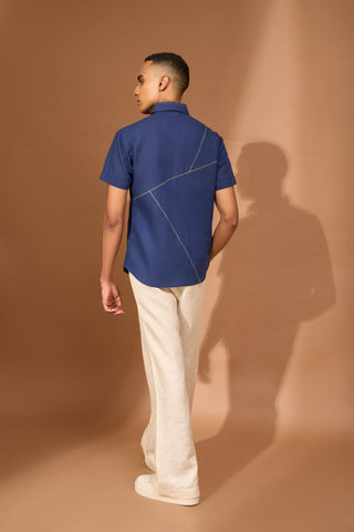 Abstract bandhini embroidered shirt