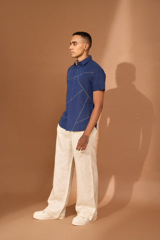 Abstract bandhini embroidered shirt
