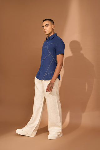 Abstract bandhini embroidered shirt