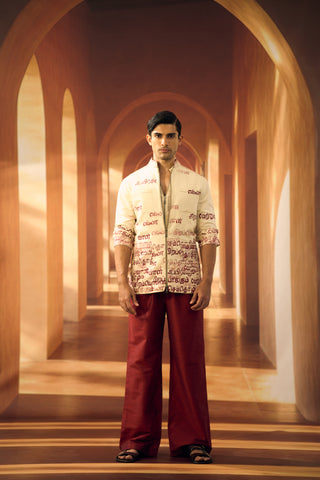 Kural Print Linen Shaket