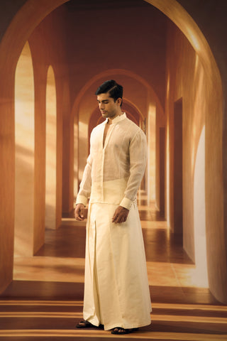 Checkered tussar Kurta Shirt