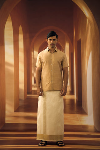 Biscuit Raw Silk Shirt