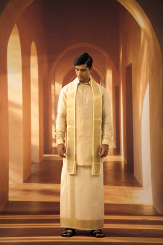 Heirloom Veshti with Gilded Edge