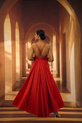 Mullet Dress with Cross Over Double Strap