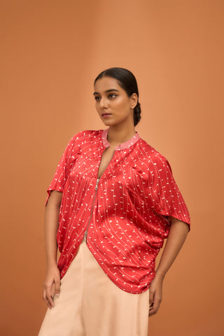 Bubble Top in Scarlet Kodi Print