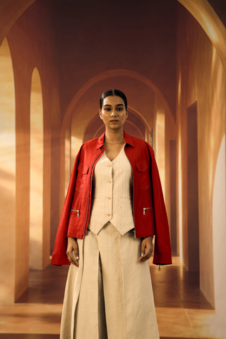 Clay Waistcoat with Stitch detail