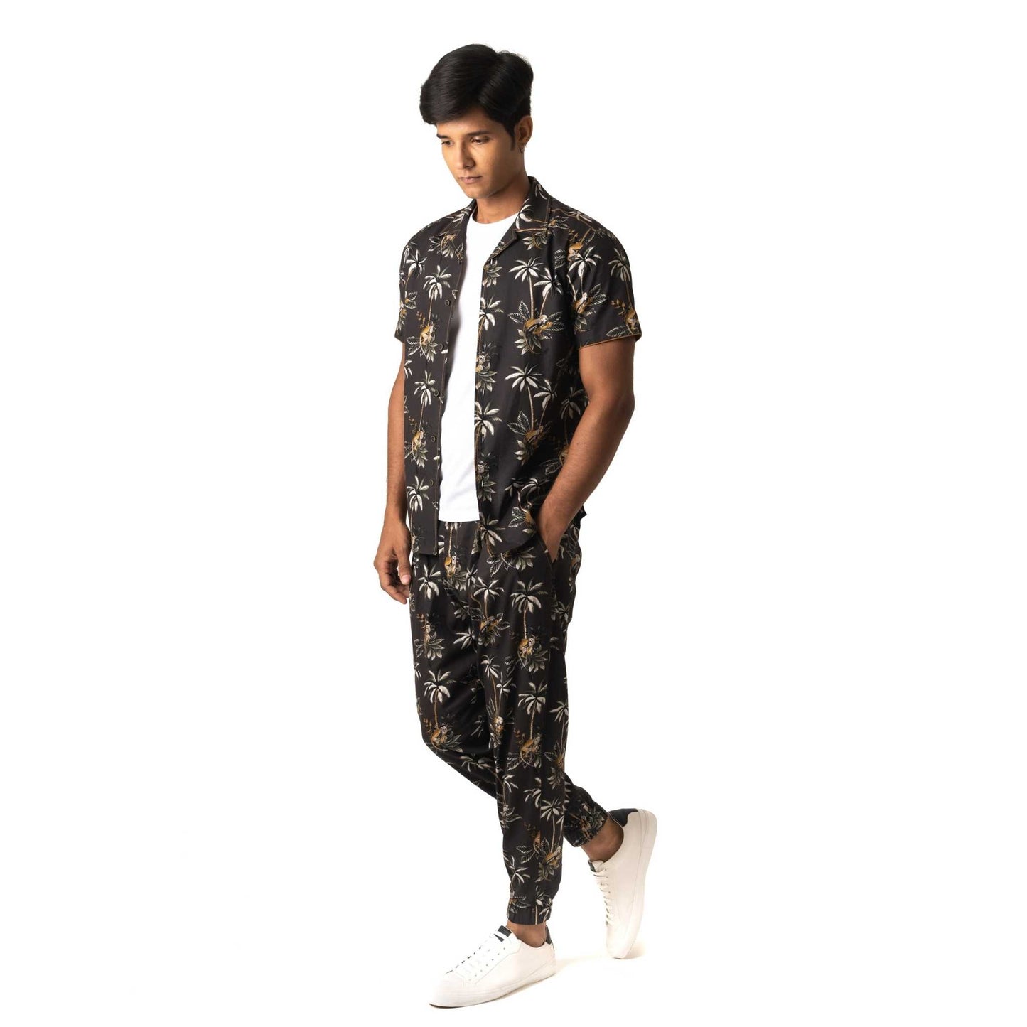 Short sleeve shirt and joggers co-ord set in langoor print