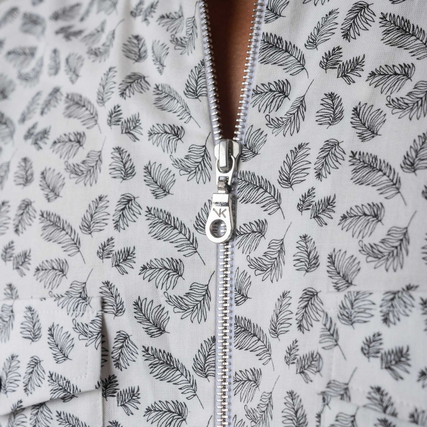 Shirt and joggers palm print co-ords with metallic zipper