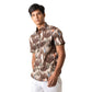 Cacti print short sleeve shirt with flatlock stripe detail across chest