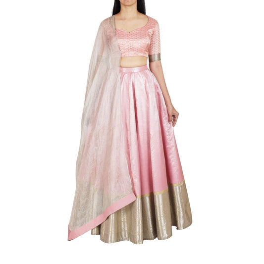Kanjeevaram brocade lehenga and choli with dupatta