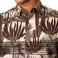 Cacti print short sleeve shirt with flatlock stripe detail across chest