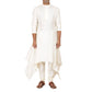 Long kurta with handkerchief hem + Churidar in cream
