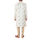 Fitted sherwani in floral printed linen blend suting