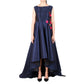 Cocktail fit and flare dress with floral applique