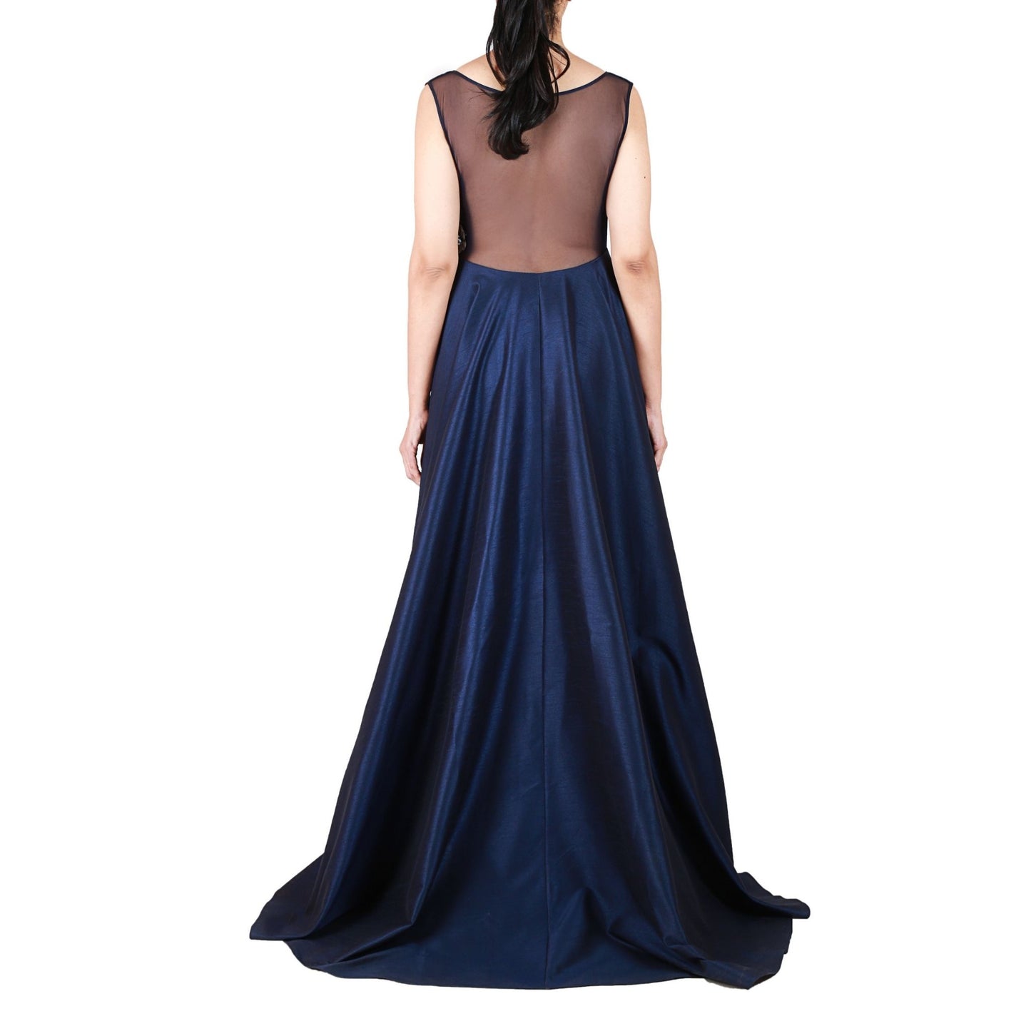 Cocktail fit and flare dress with floral applique
