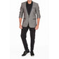 Tuxedo in jaquard with contrast lapel & slimfit flatfront trousers