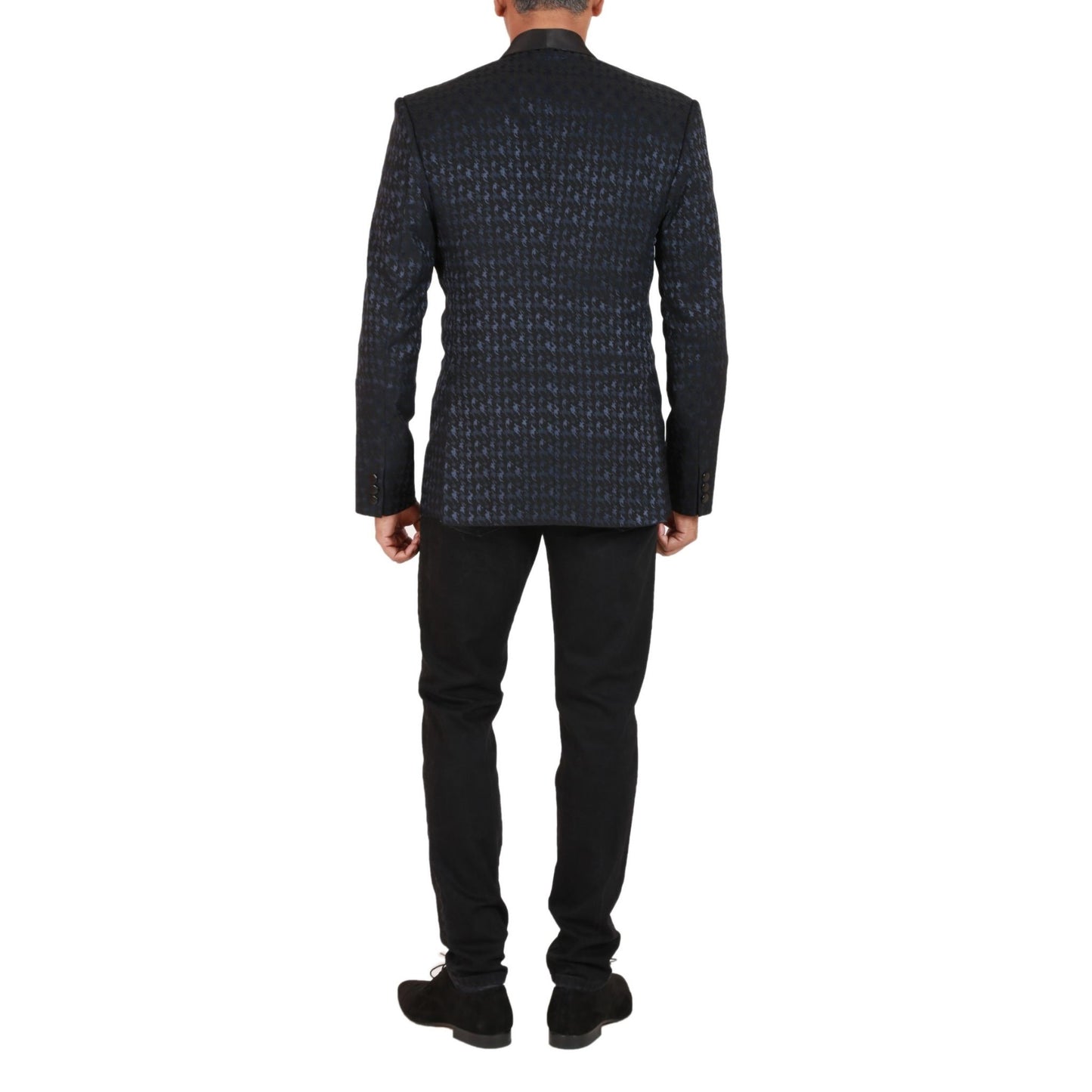 Tuxedo in Italian silk jaquard & slimfit flatfront trousers