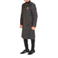Regimental sherwani in plaid with velvet collar