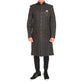 Regimental sherwani in plaid with velvet collar